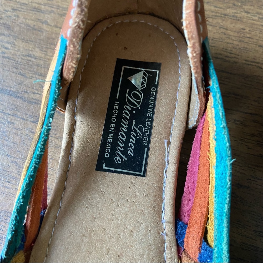 Colorful leather huarache flats. - Picture 3 of 5